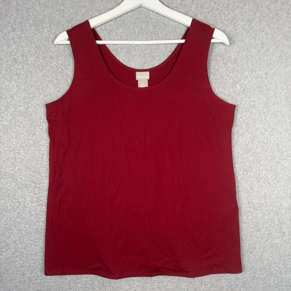 Chico's Women's Size 2 US Large Red Sleeveless Tank Top Shirt